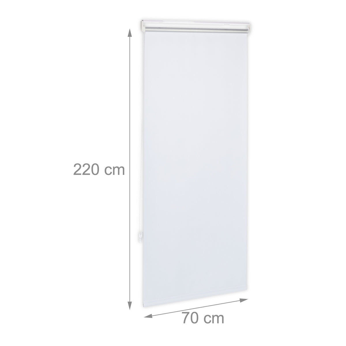 White thermal roller blind 220 cm long