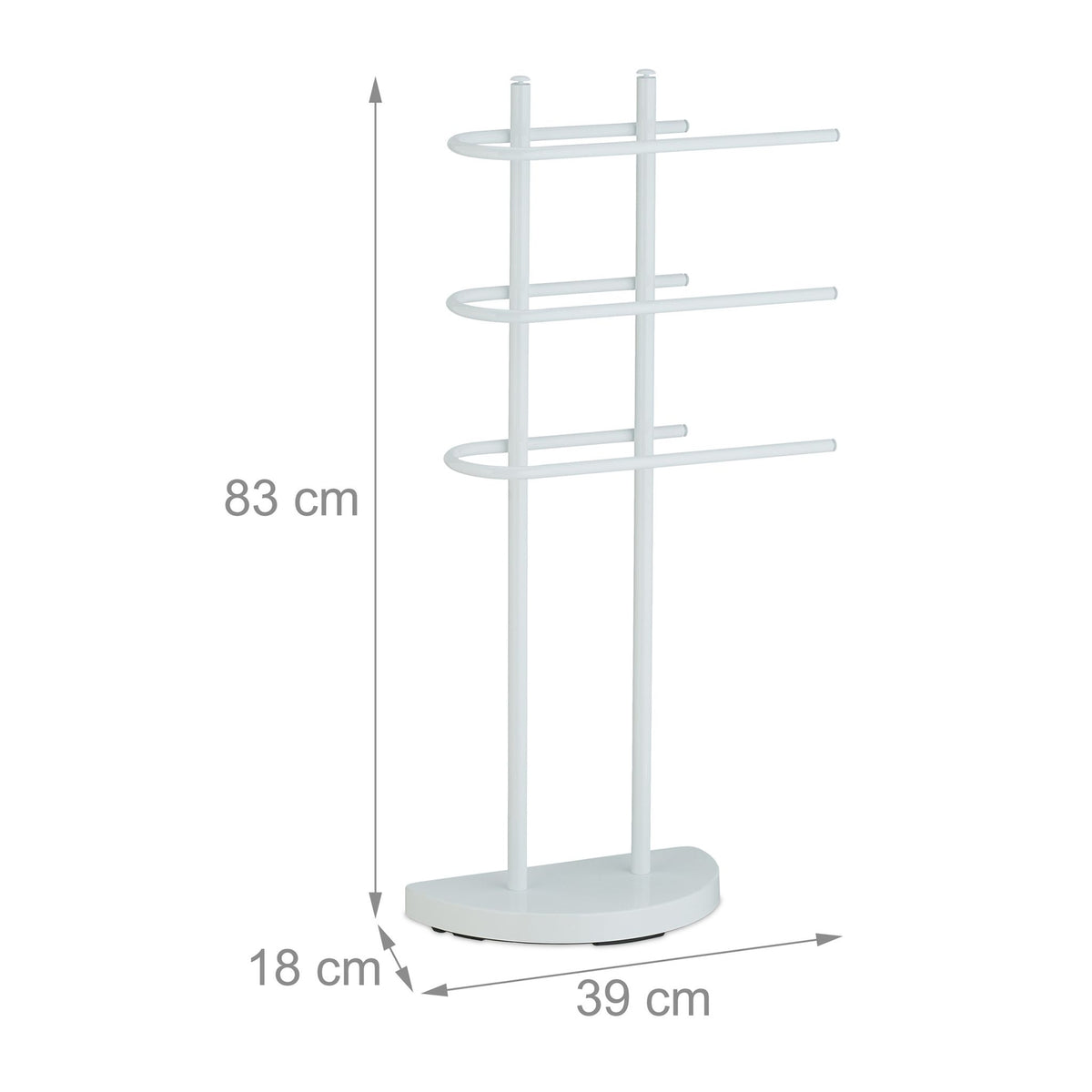 White towel rail with 3 rails