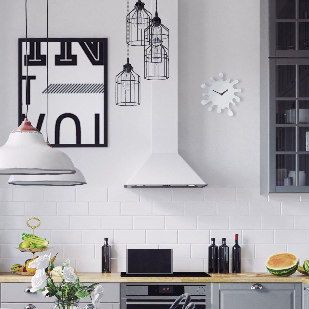 White wall clock Color Blob
