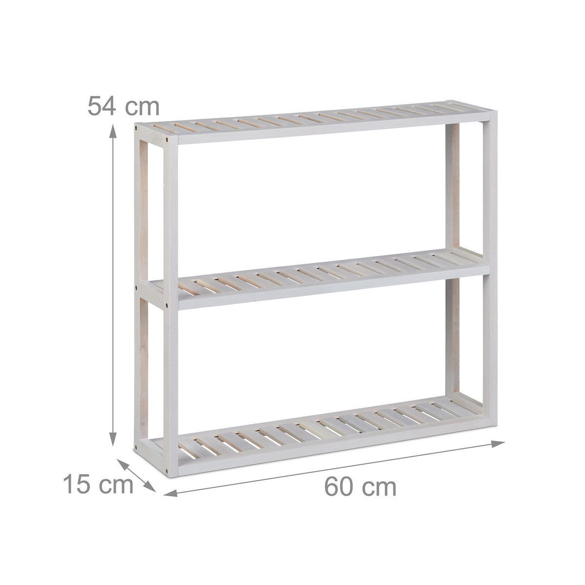 White wall shelf with 3 shelves