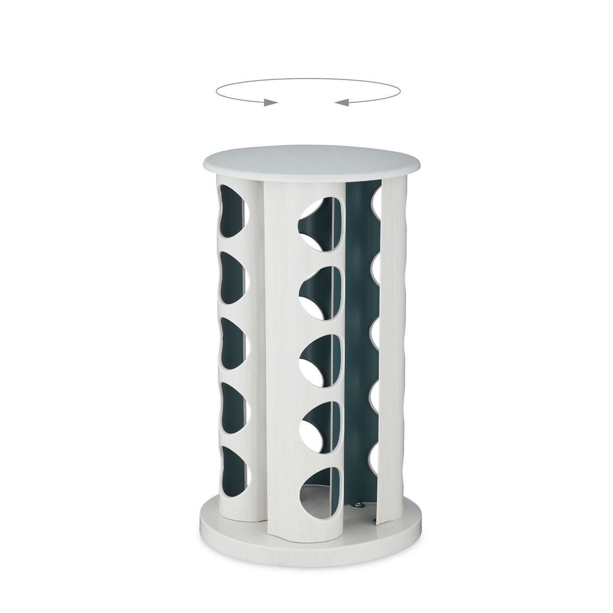 White wooden-look spice carousel