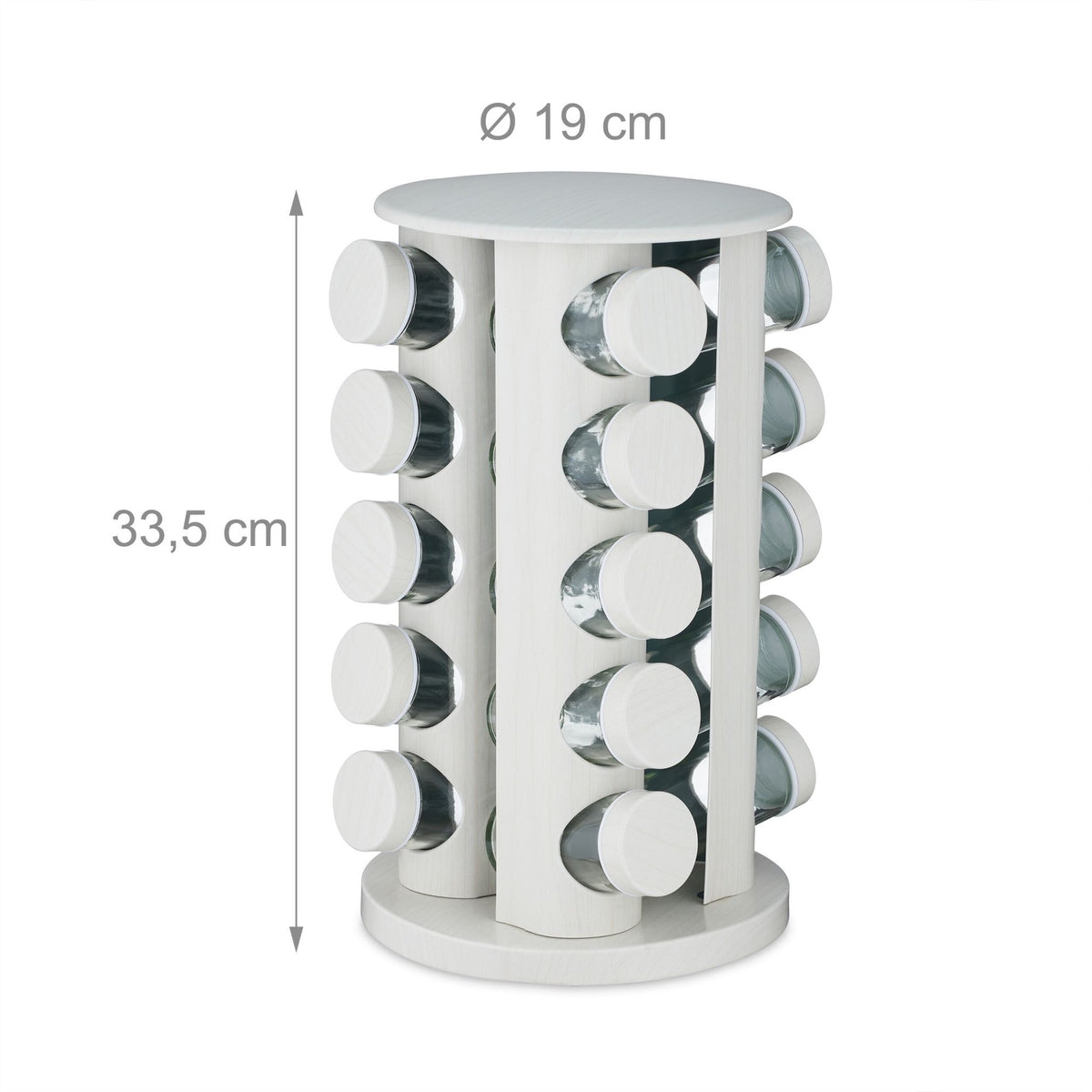 White wooden-look spice carousel