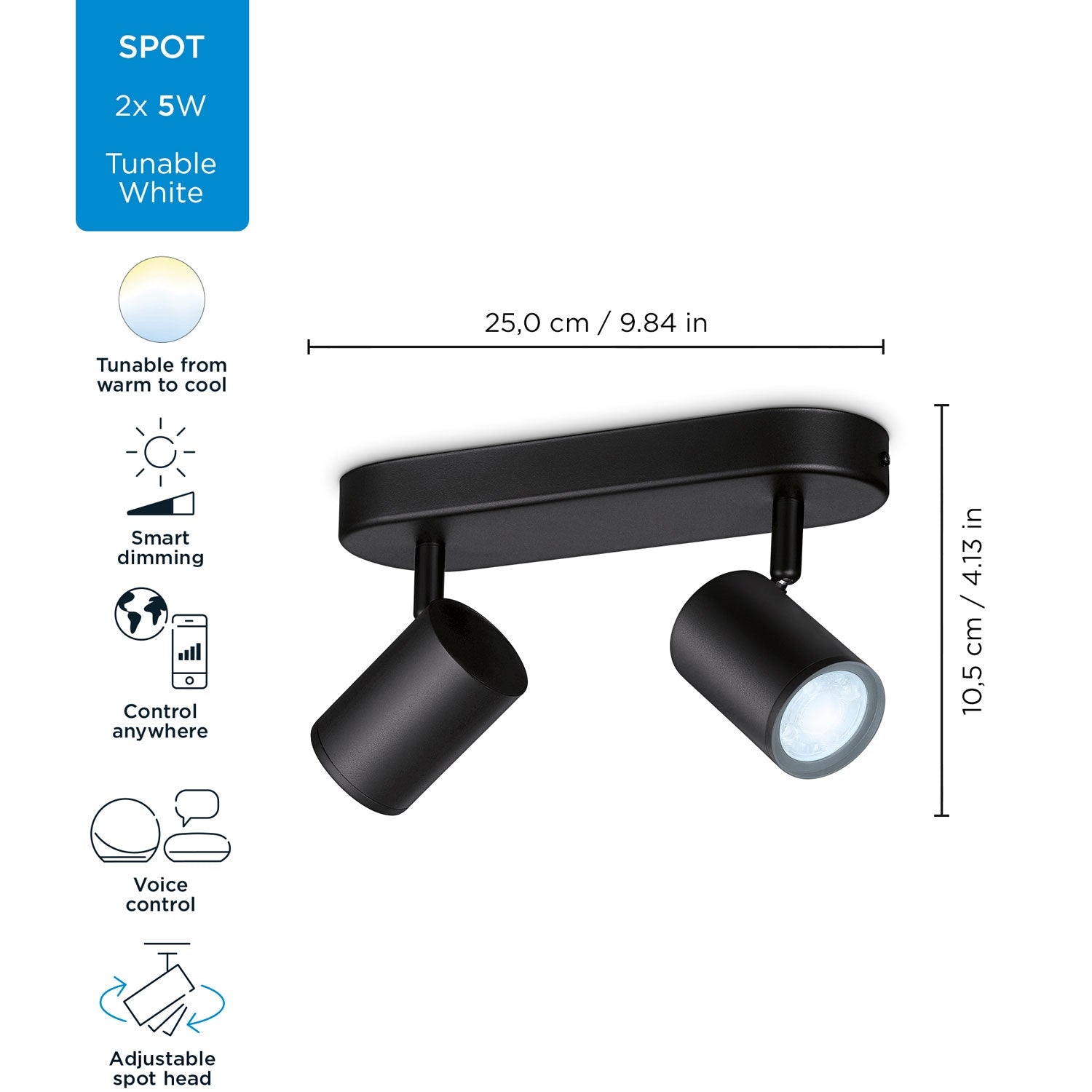 WiFi Imageo Spot 2x5W Cold-Warm White