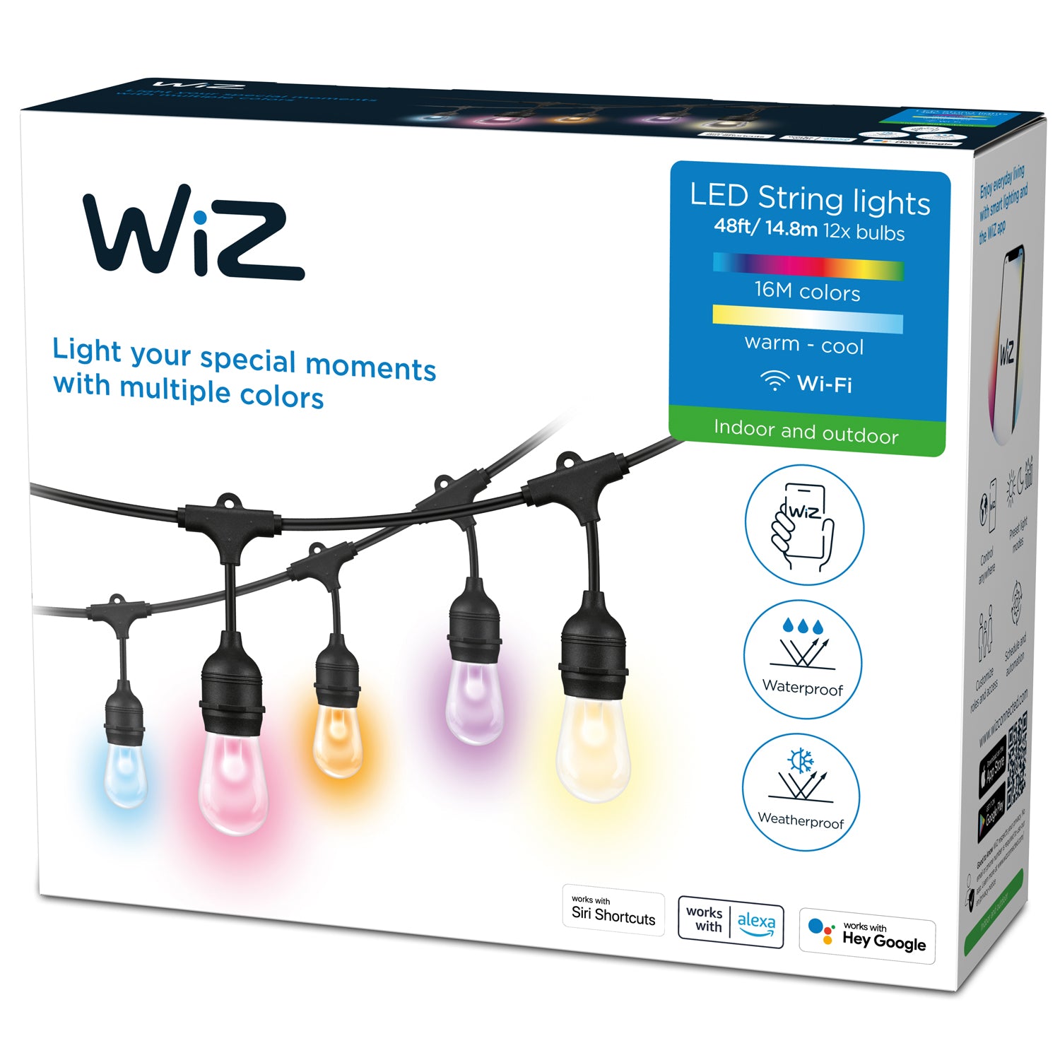WiFi Light string 12 light sources 12W IP65 14.8m