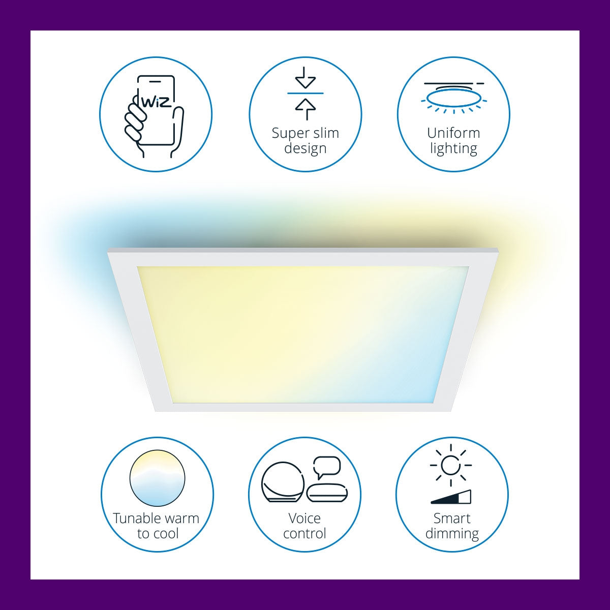 WiFi Panel Square 36W 3400lm Warm-cool white