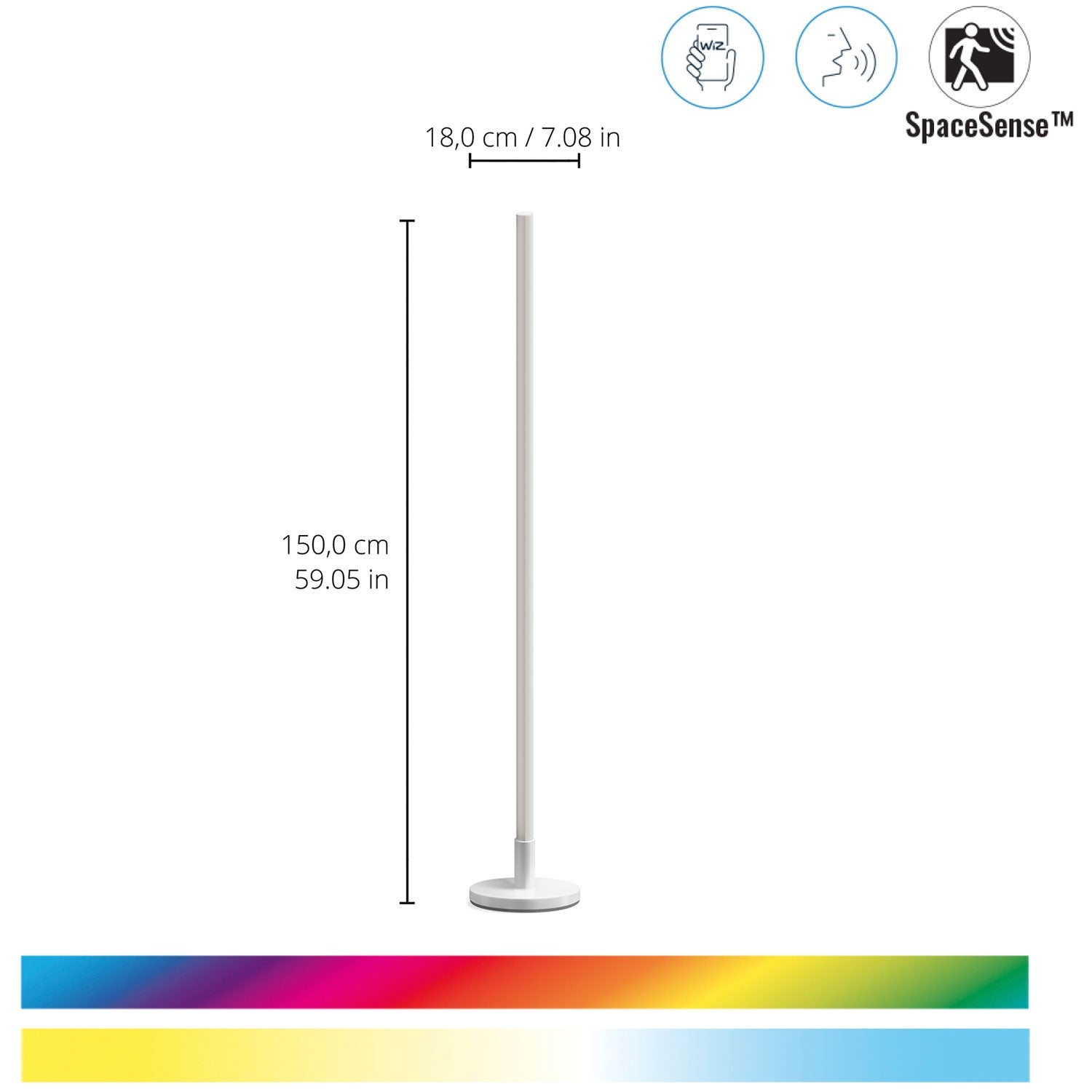 WiFi Pole Floor Lamp RGB Multicolor 150cm