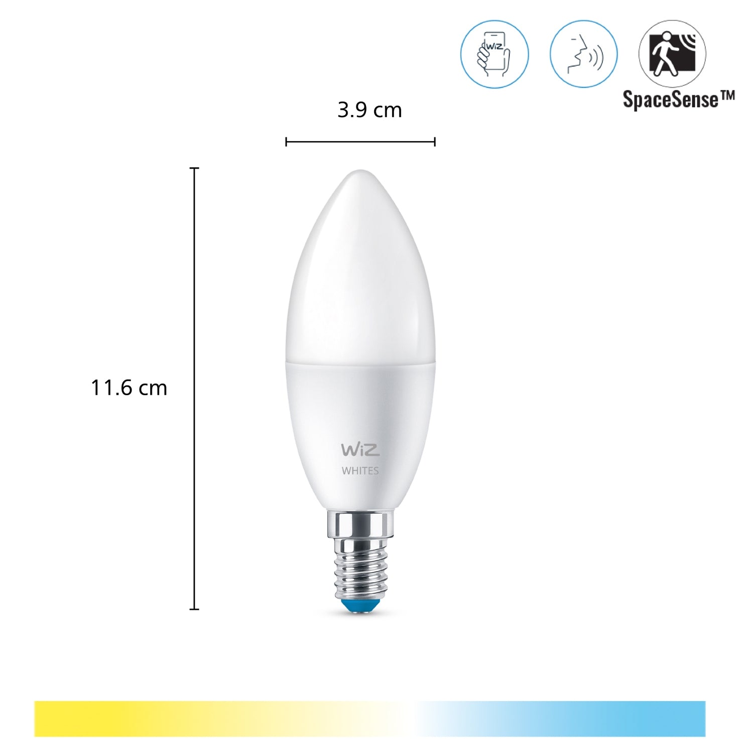 WiFi Smart LED E14 Krone 40W Warm-cool white 470 lm 3 pack