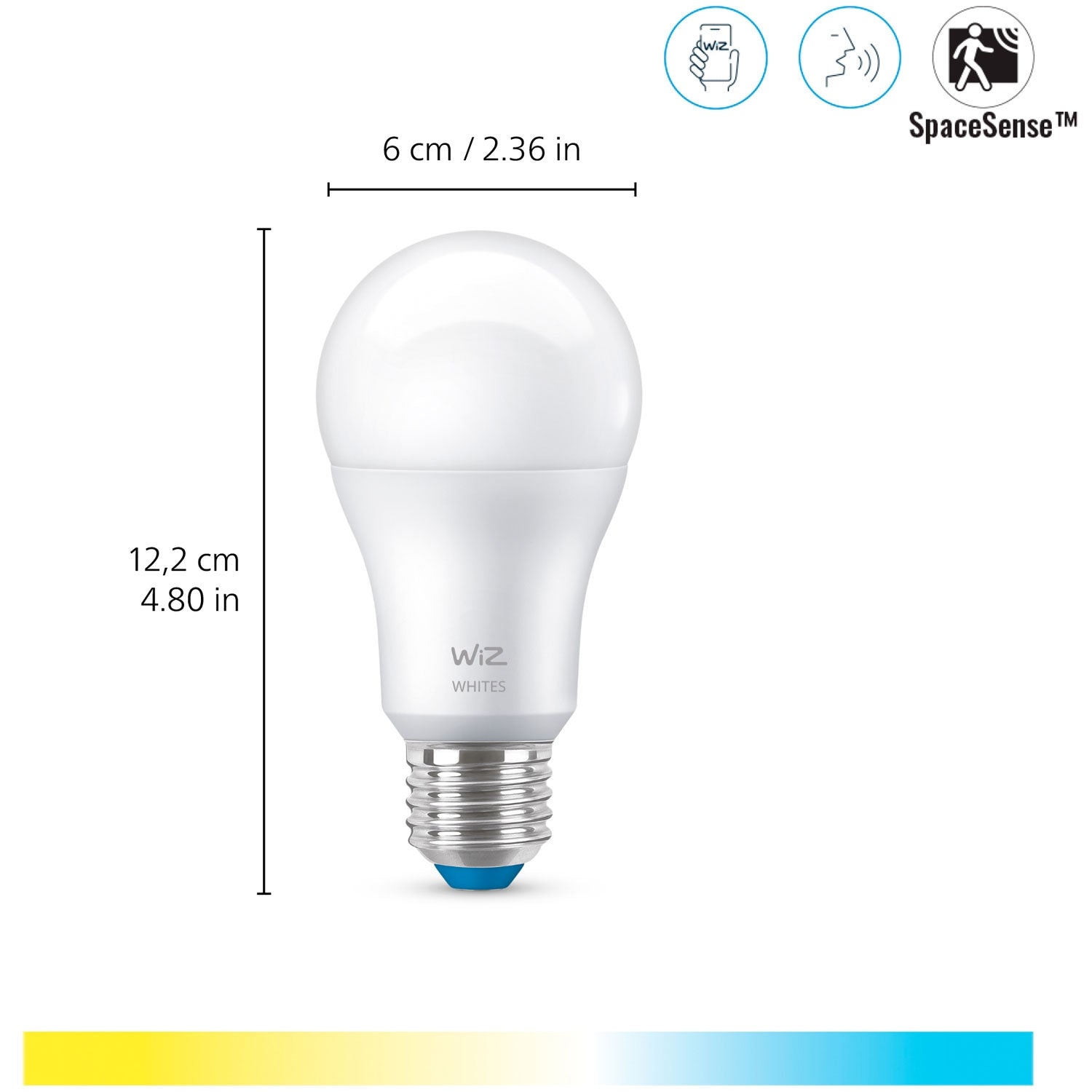 WiFi Smart LED E27 60W 806lm Warm-cool white 2-pack