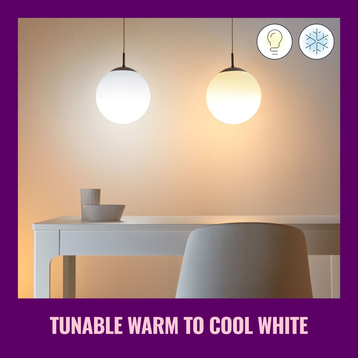 WiFi Smart LED E27 60W 806lm Warm-cool white 2-pack