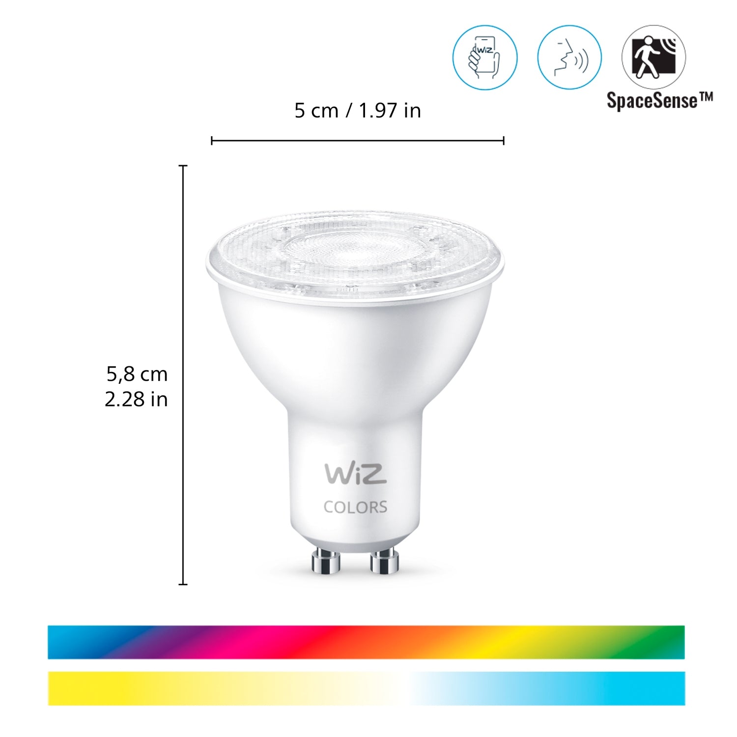 WiFi Smart LED GU10 50W Color + Warm-cool white 345 lm 3-pack