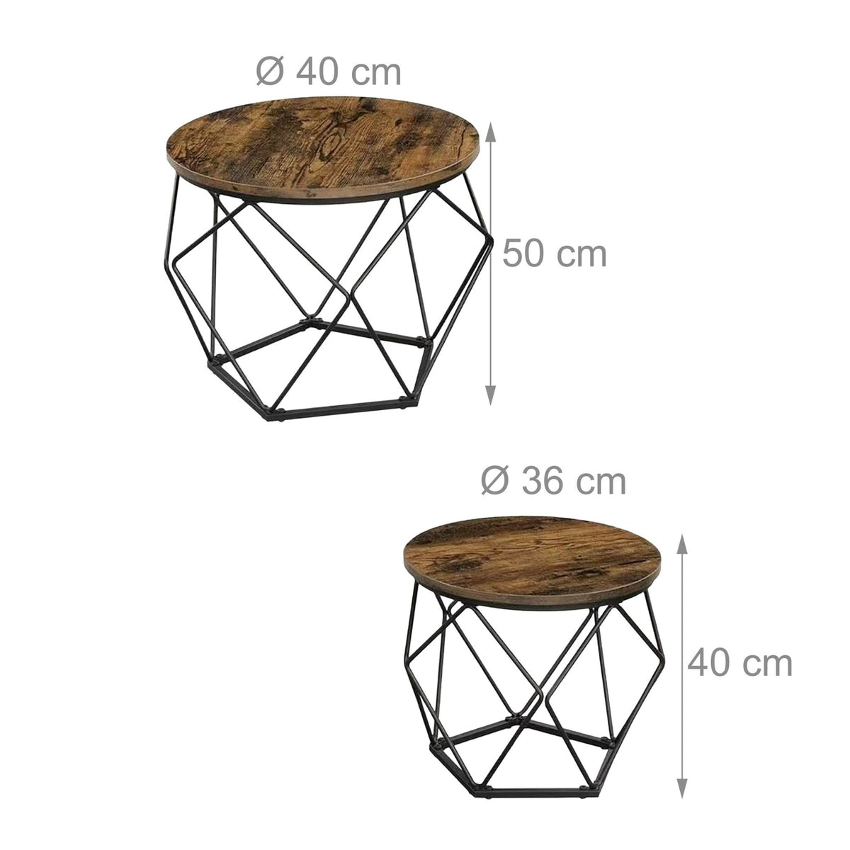Wicker Side Tables Set, Removable Tray Tops, 2-Pack
