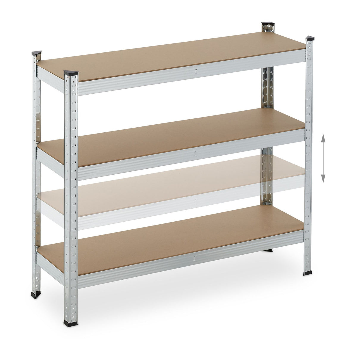 Wide, sturdy shelves with 5 levels