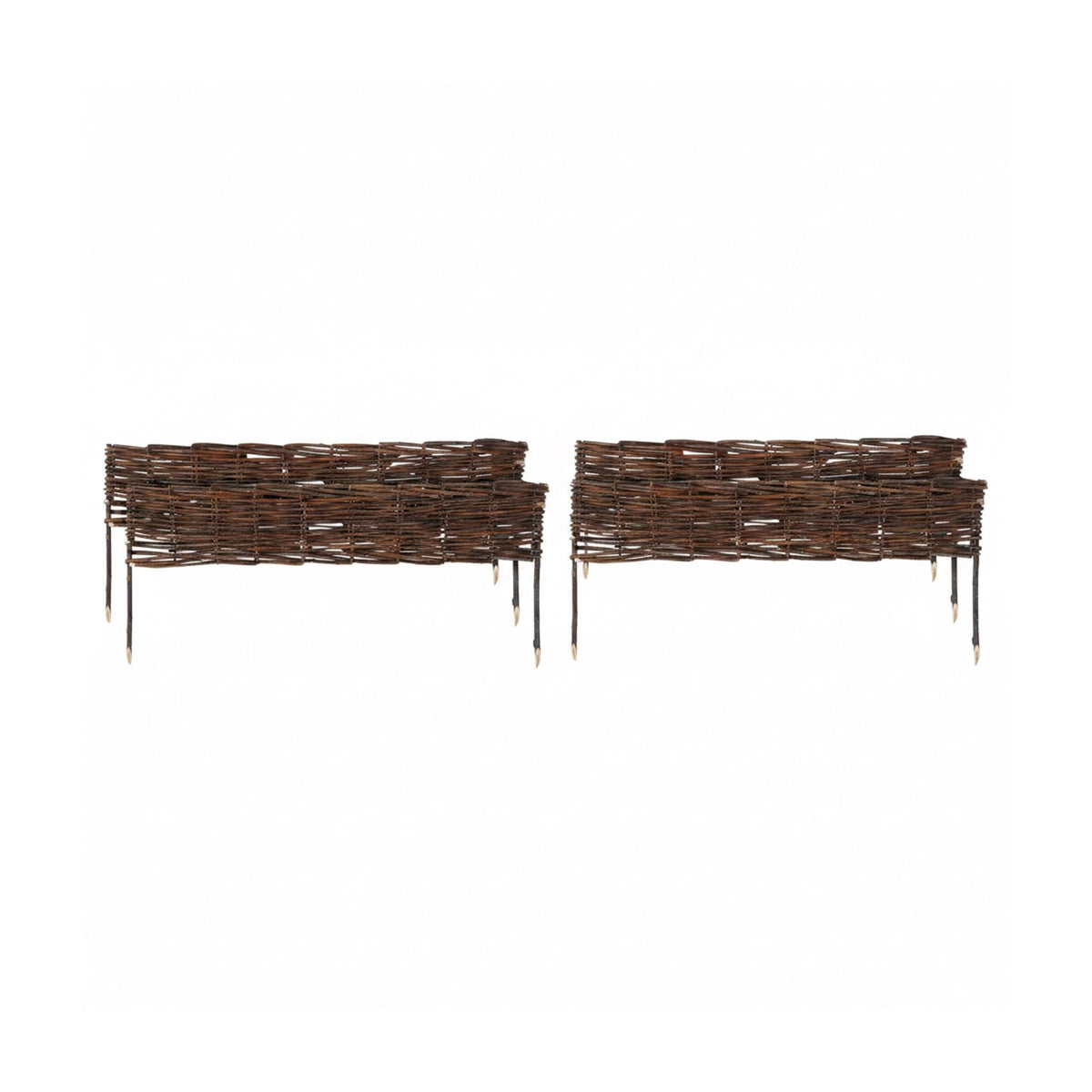 Willow Wicker Garden Border Fence, Flexible With Pegs