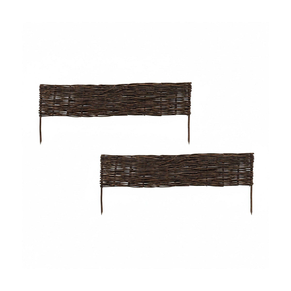 Willow Wicker Garden Edging Fence, Flexible With Pegs