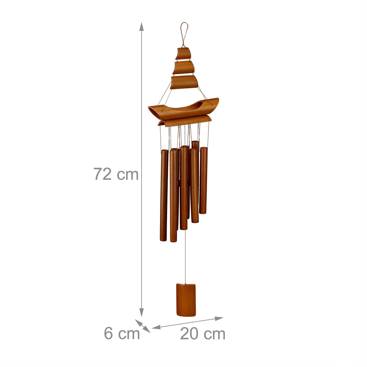 Wind Chime Bamboo "Sailing Boat"