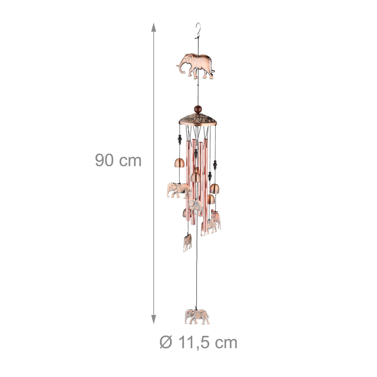 Wind chimes with bells & elephants