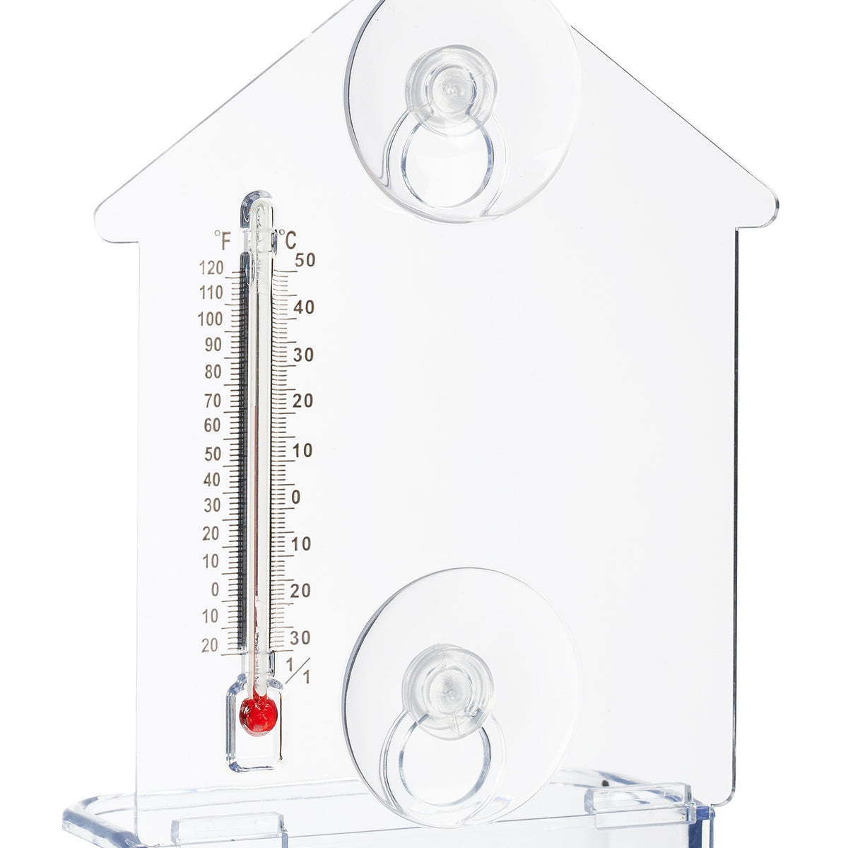 Window Bird Feeder with Thermometer, Suction Cups