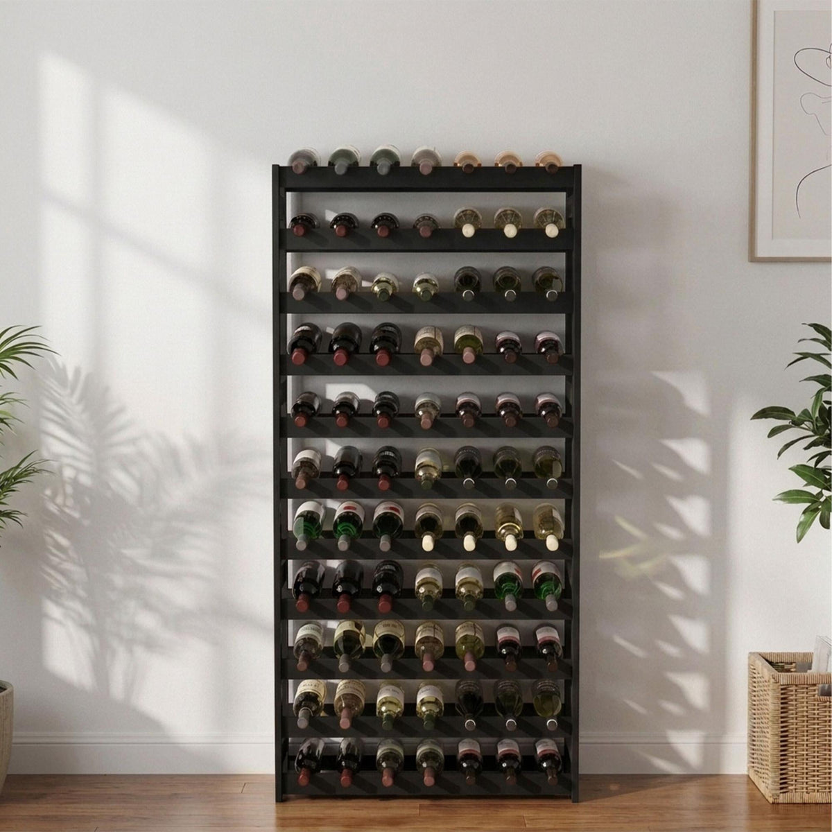 Wine Bottle Holder Rack, Walnut, Horizontal Storage