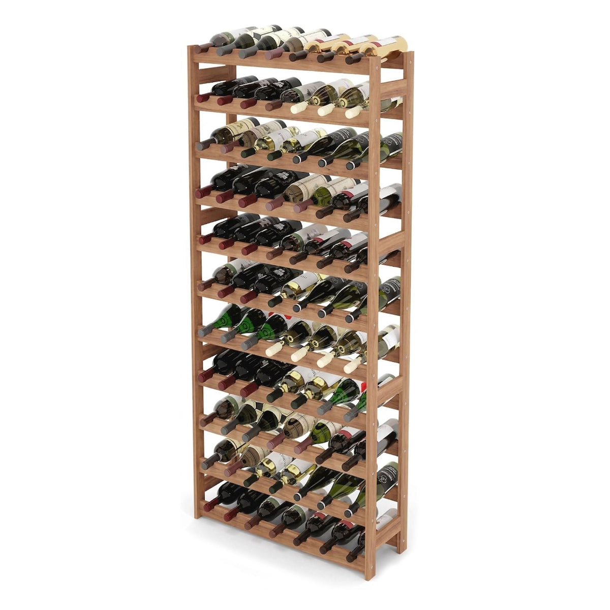 Wine Bottle Rack, Walnut – Horizontal Cork-Safe Storage