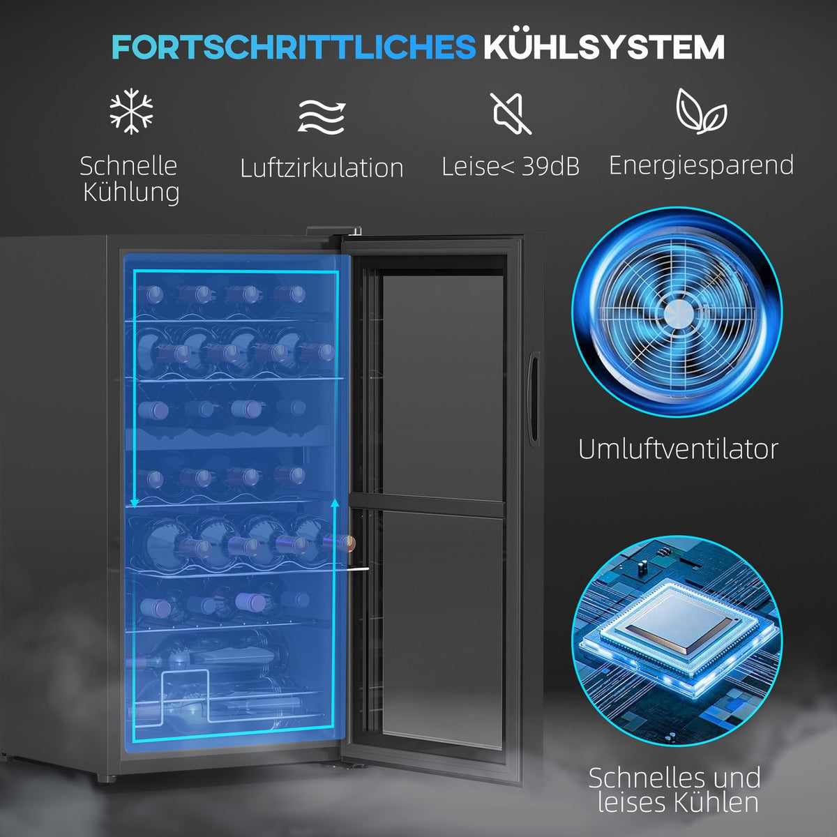 Wine Fridge 2 Zones 28 Bottles 74L 5-18℃ Compressor Drinks Fridge with LED Light, Anti-UV Glass Door, Small Wine Cabinet Bottle Fridge with Touch Screen Black