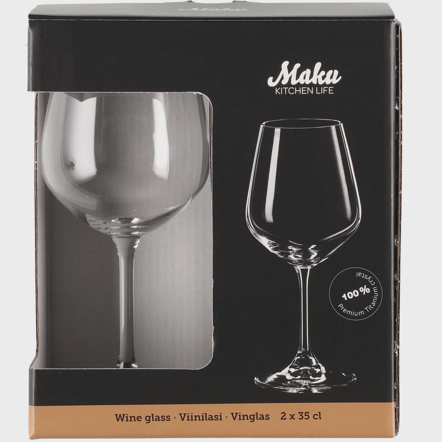 Wine Glasses, 35 cl, Set of 2, Dishwasher Safe