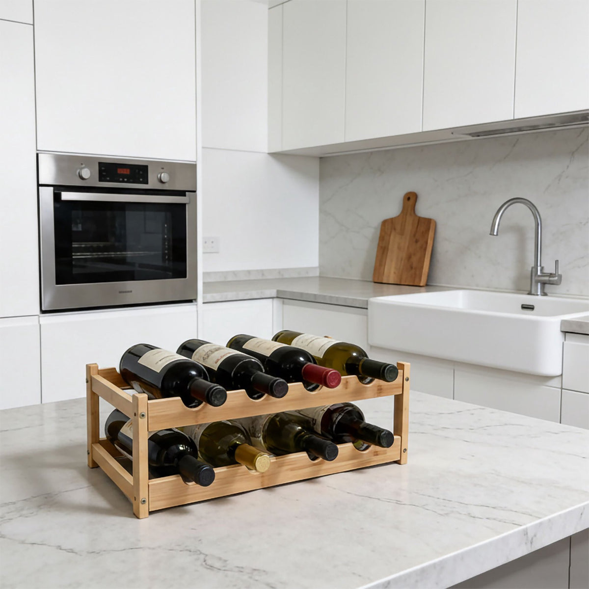 Wine Rack, Bamboo Bottle Holder for Kitchen or Bar