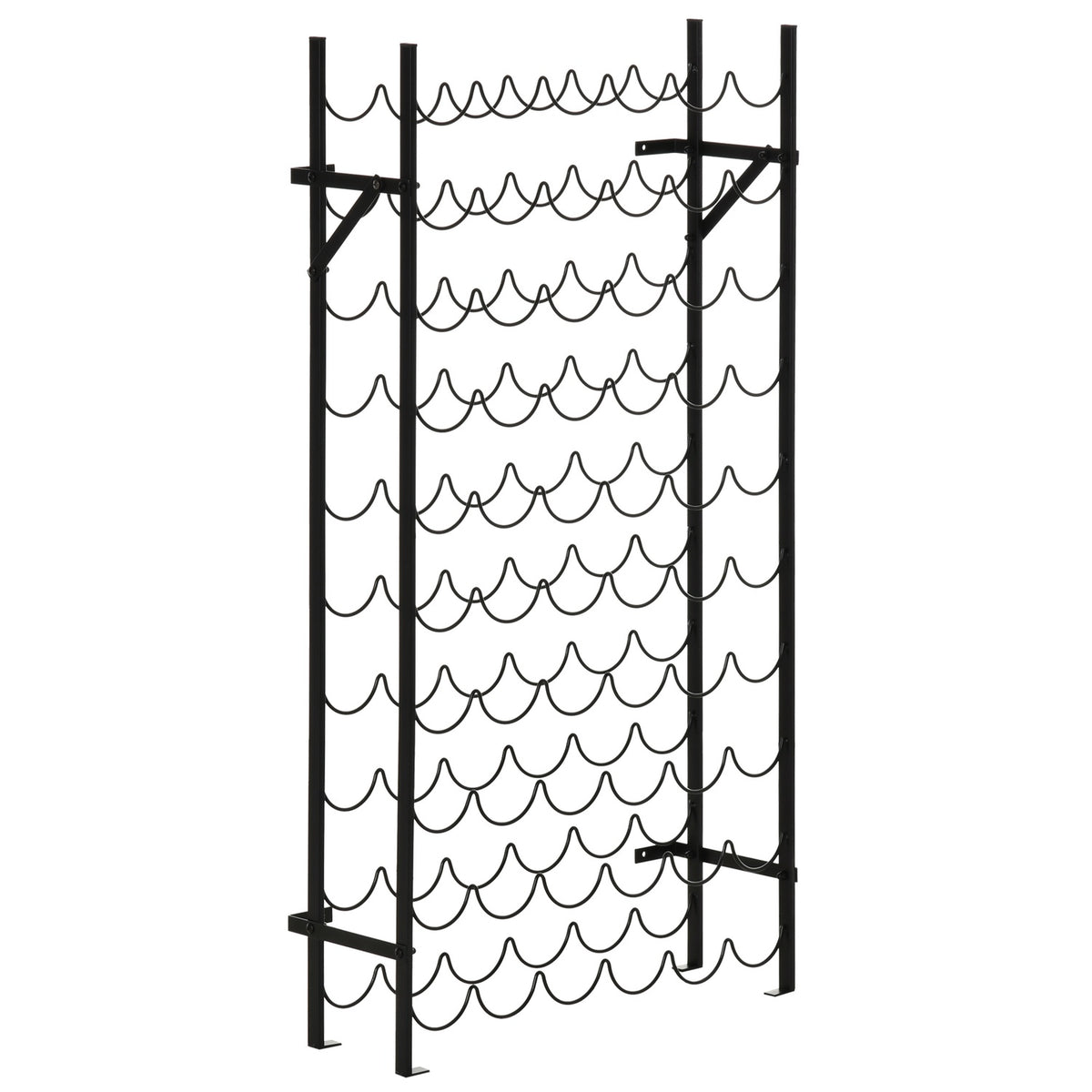 Wine Rack For 60 Bottles Wall Mountable Bottle Rack, Metal Wine Rack, Black