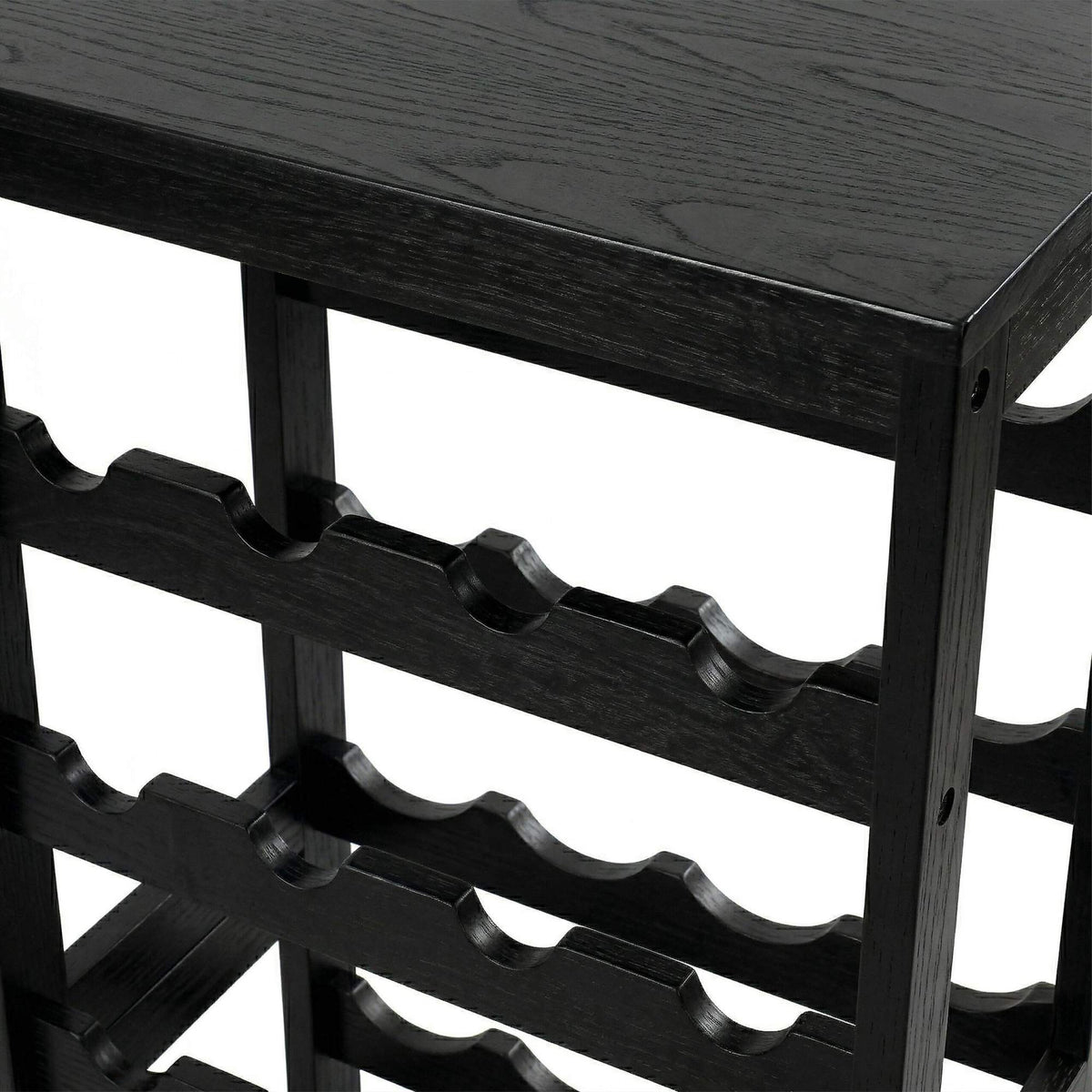 Wine Rack, Walnut Wood, Holds 28 Bottles, Horizontal Storage