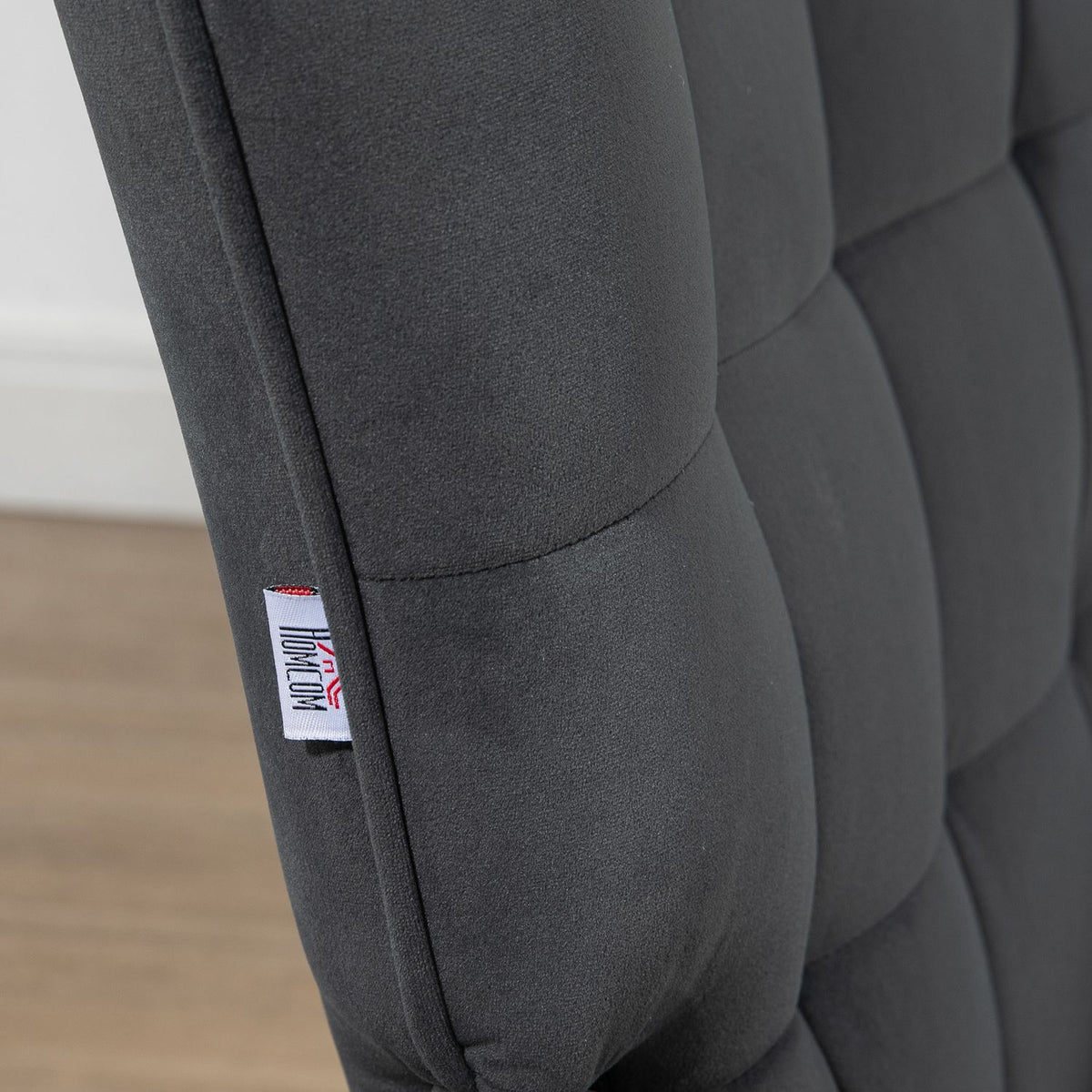 Wing Chair With Stool, Lounge Chair, Relaxation Chair, Upholstered Chair With Velvet Look Up To 120 Kg, For Living Room, Dark Gray