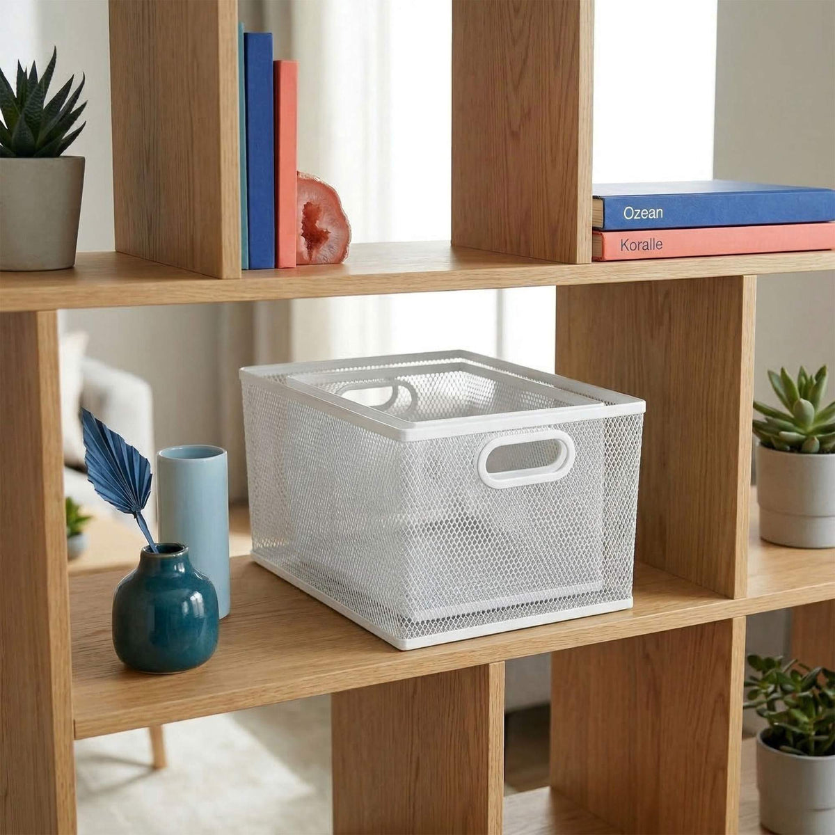 Wire Storage Baskets Set of 3, Metal Mesh, 3 Sizes