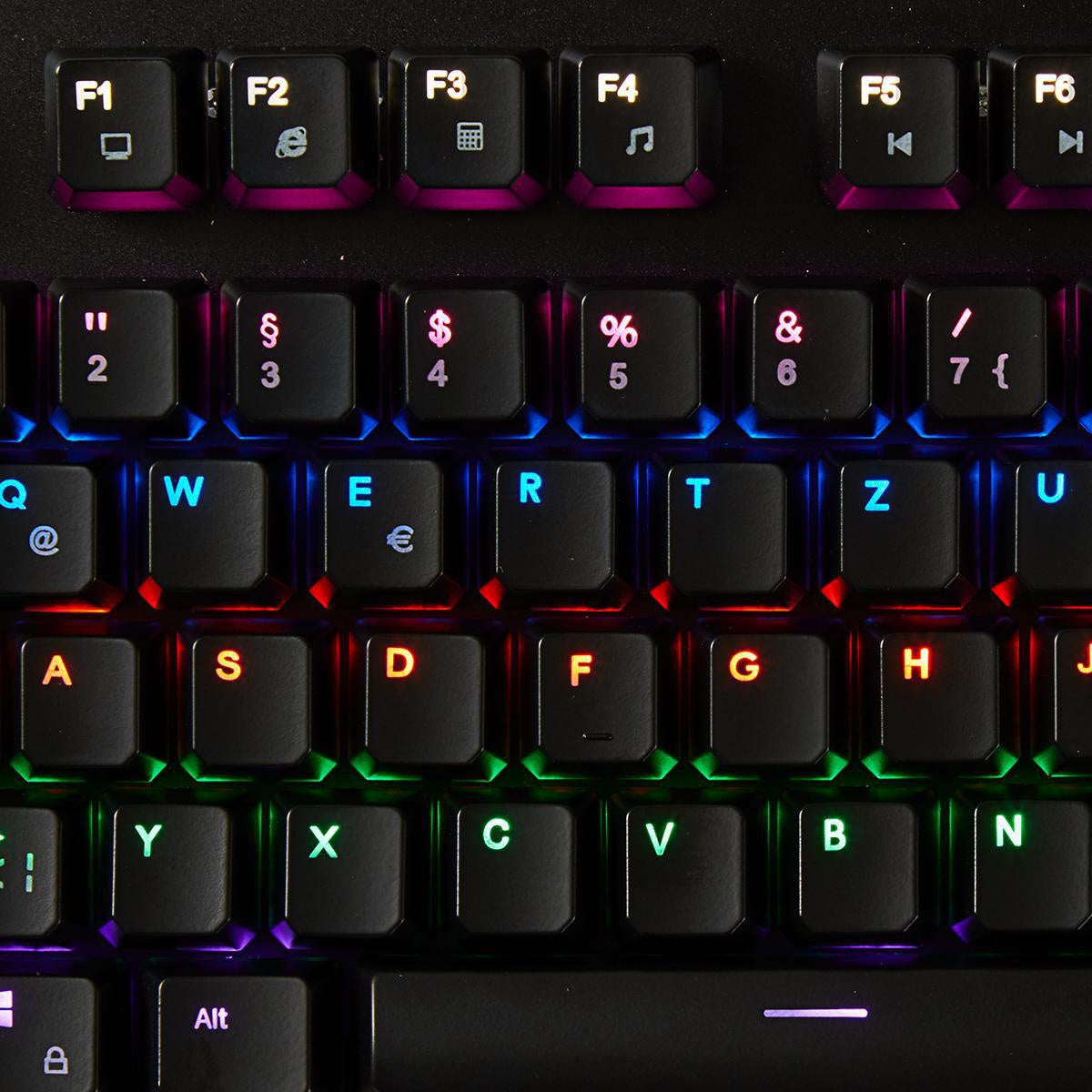 Wired Gaming Keyboard | USB | Mechanical Keys | RGB | German | DE Layout | USB Power | Power cable length: 1.70 m | Game
