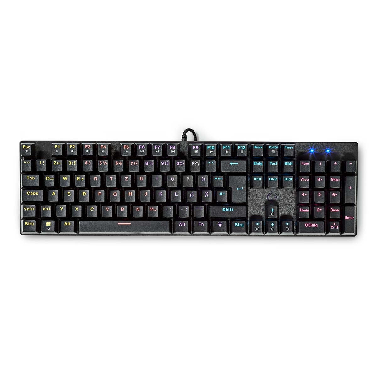 Wired Gaming Keyboard | USB Type-A | Mechanical Keys | LEDs | German | DE Layout | USB Power | Power cable length: 1.50 m | Game