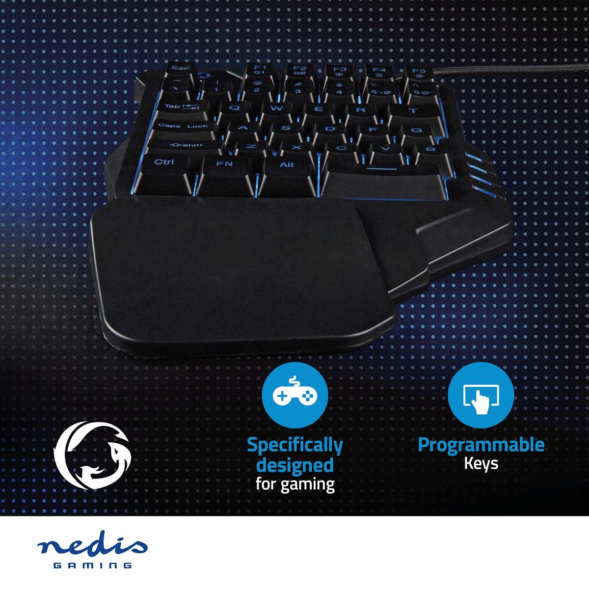 Wired Gaming Keyboard | USB Type-A | Membrane keys | RGB | One handed | Universal | USB Power | Power cable length: 1.60 m | Game