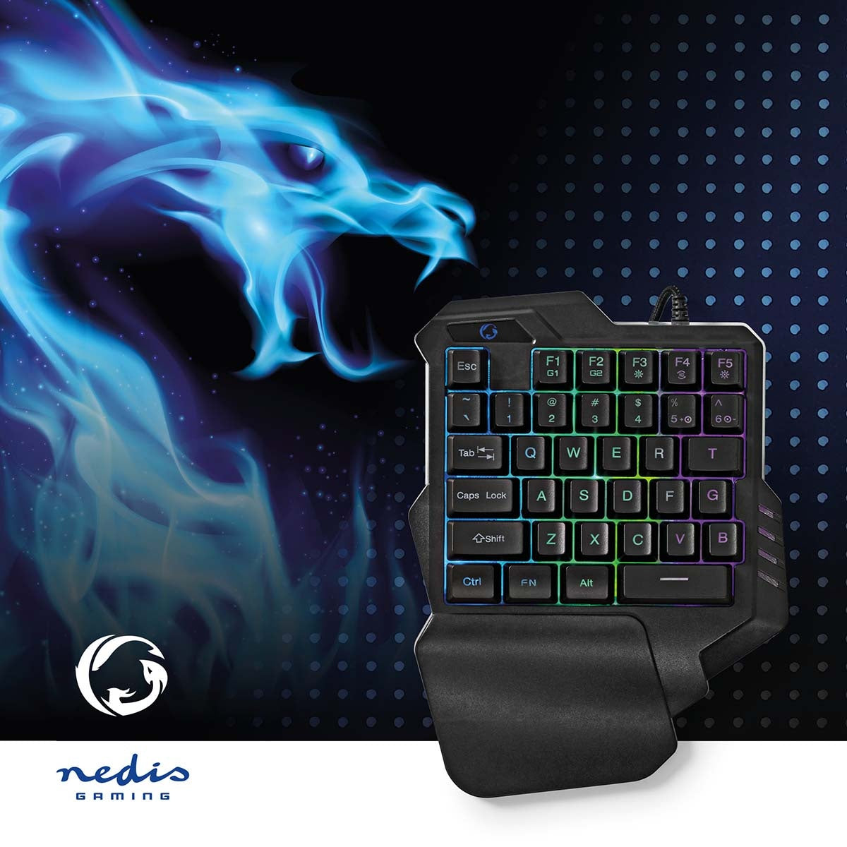 Wired Gaming Keyboard | USB Type-A | Membrane keys | RGB | One handed | Universal | USB Power | Power cable length: 1.60 m | Game