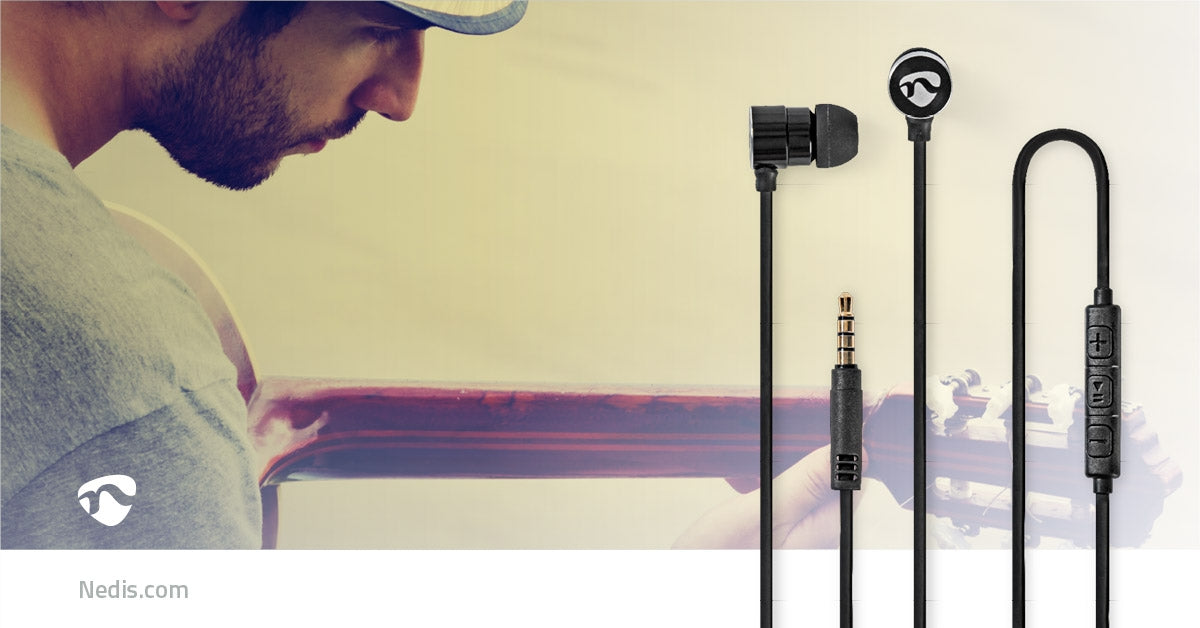 Wired Headphones | 3.5 mm | Cable length: 1.20 m | Built-in microphone | Volume Control | Silver / Black