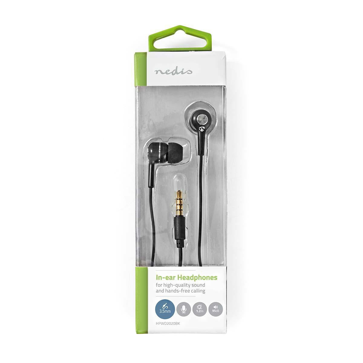 Wired Headphones | 3.5 mm | Cable length: 1.20 m | Built-in microphone | Volume Control | Silver / Black
