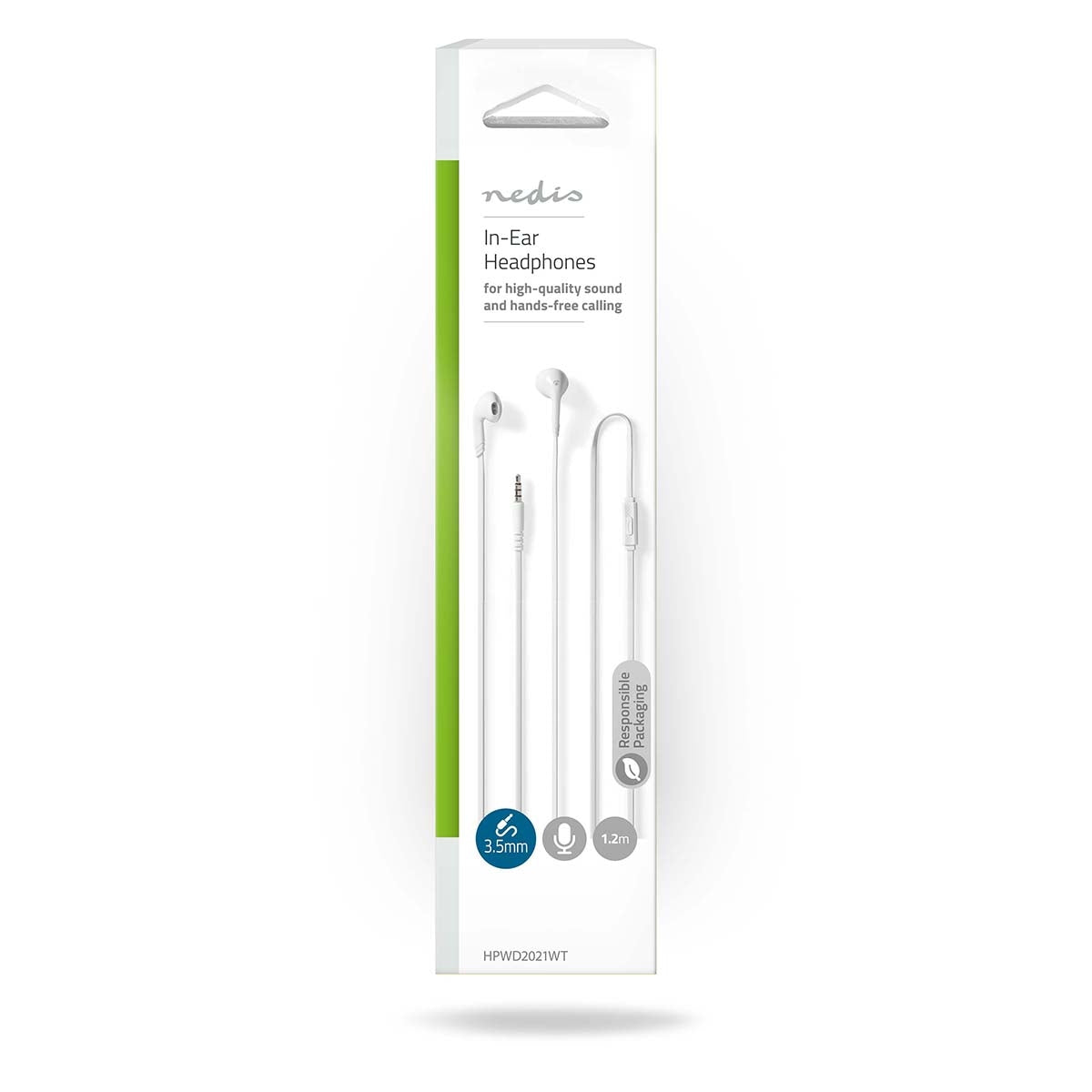 Wired Headphones | 3.5 mm | Cable length: 1.20 m | Built-in microphone | Volume Control | White