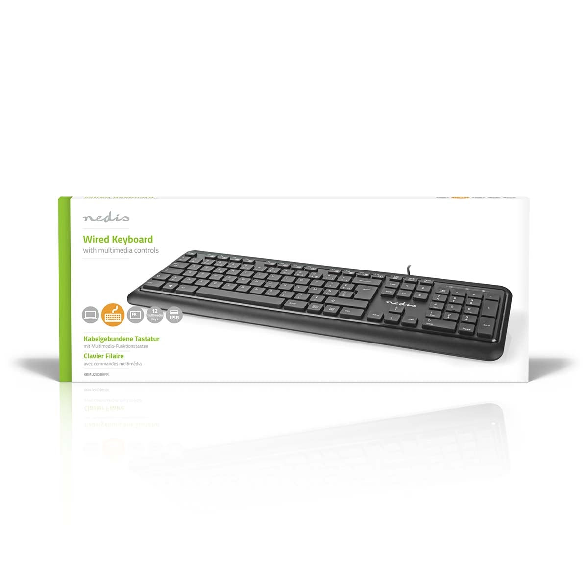 Wired Keyboard | USB-A | Multimedia | AZERTY | FR Layout | Numeric keyboard