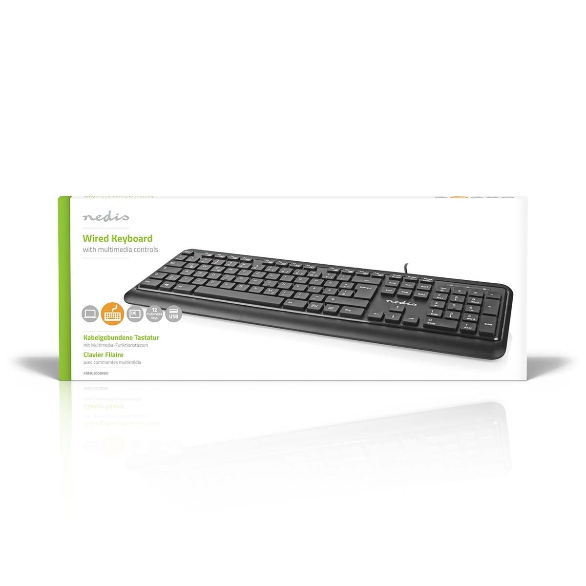 Wired Keyboard | USB-A | Multimedia | QWERTY | DE Layout | Numeric keyboard