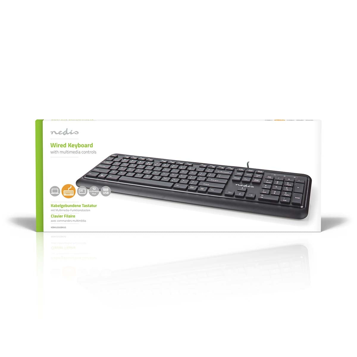 Wired Keyboard | USB-A | Multimedia | QWERTY | US Layout | Numeric keyboard