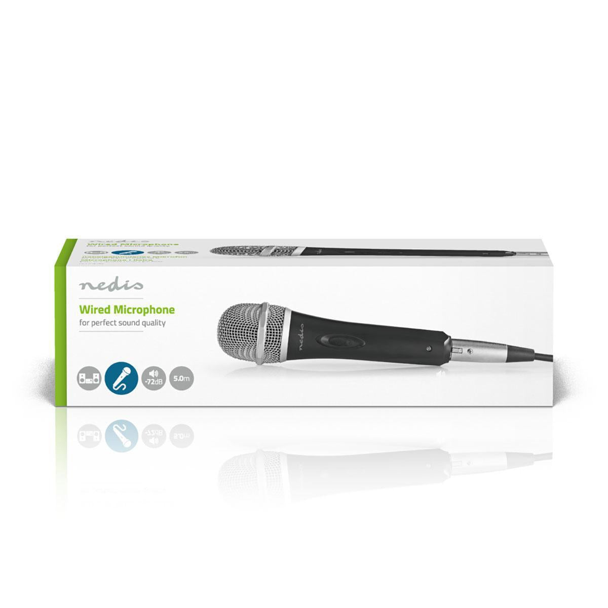 Wired Microphone | Cardioid | Detachable cable | 5.00 m | 50 Hz - 15 kHz | 600 Ohm | -72 dB | On / off button | Suitcase included | Metal | Grey/Black