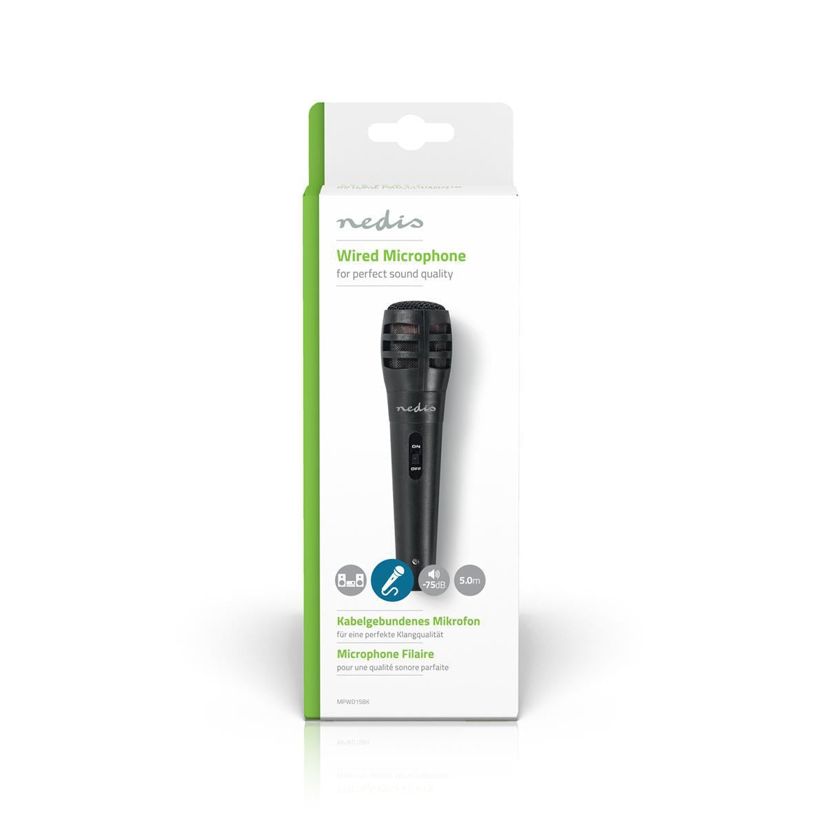 Wired Microphone | Cardioid | Detachable cable | 5.00 m | 80 Hz - 12 kHz | 600 Ohm | -75 dB | On / off button | Suitcase included | ABS / Aluminum | Black