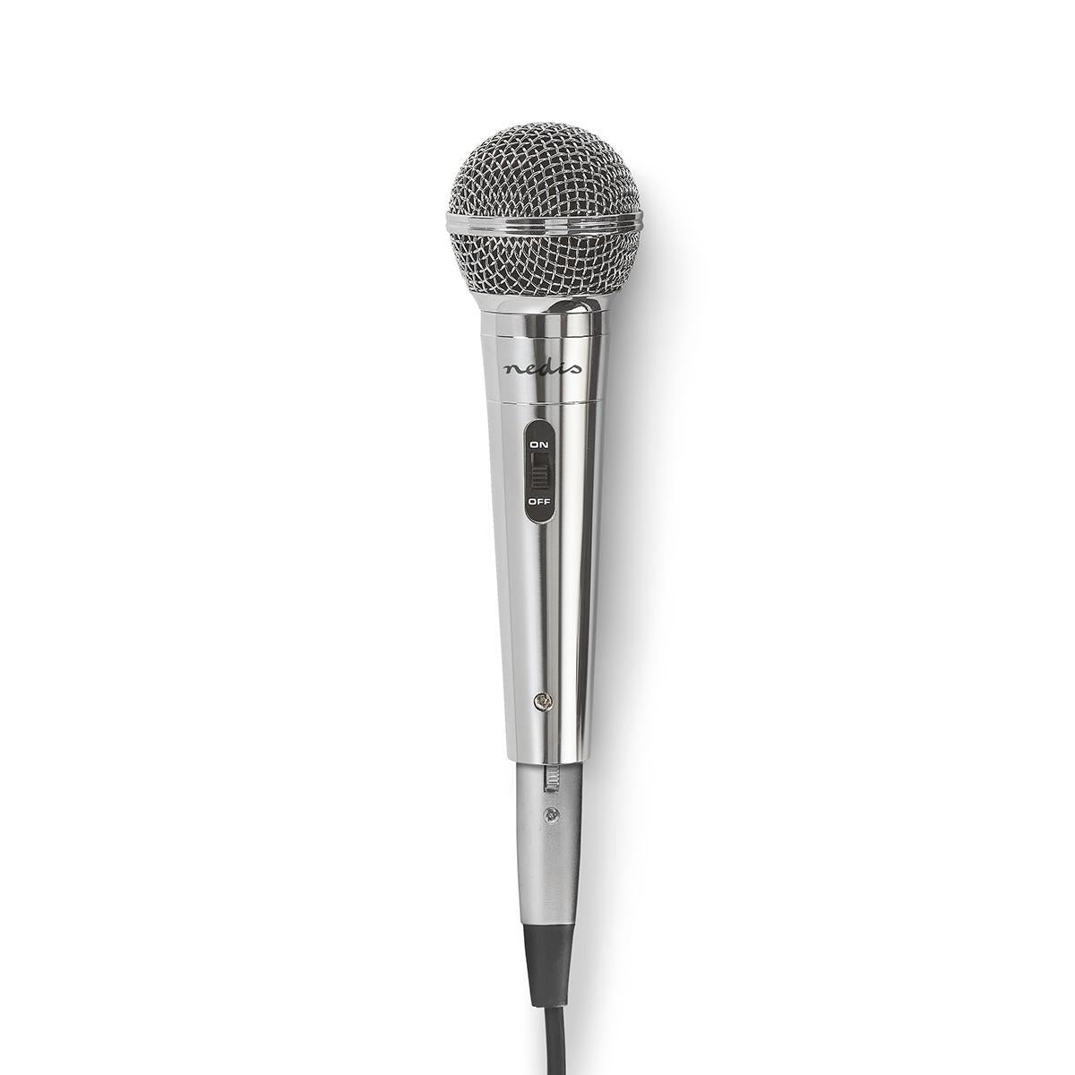 Wired Microphone | Cardioid | Detachable cable | 5.00 m | 80 Hz - 13 kHz | 600 Ohm | -72 dB | On / off button | Metal | Silver
