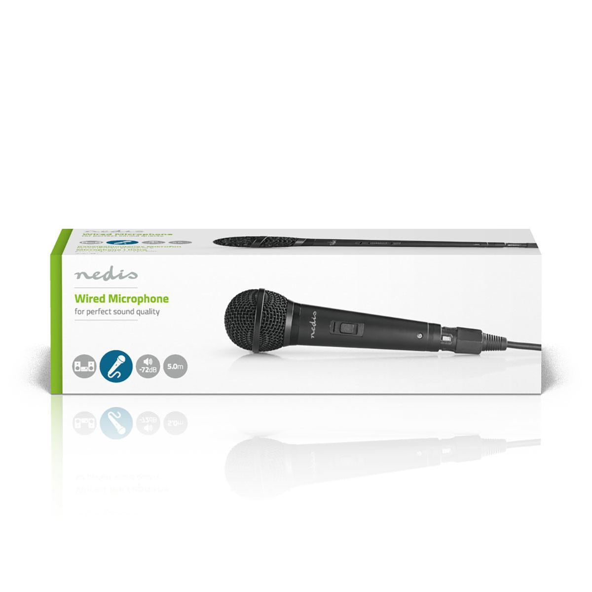 Wired Microphone | Cardioid | Detachable cable | 5.00 m | 80 Hz - 13 kHz | 600 Ohm | -72 dB | On / off button | Suitcase included | ABS / Aluminum | Black