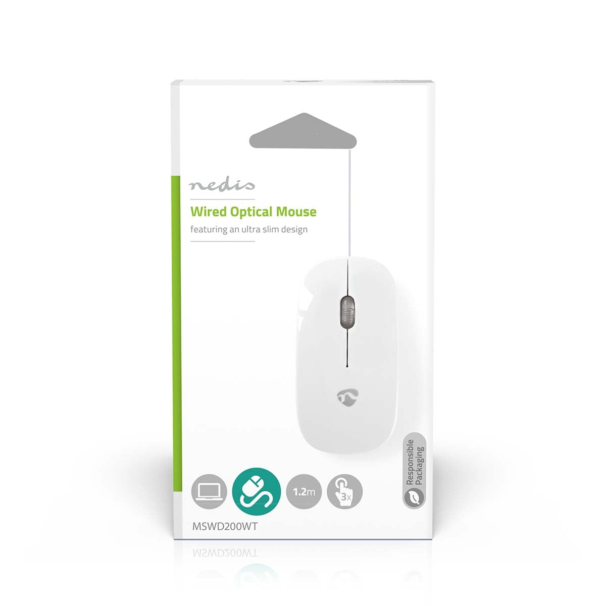 Wired Mouse | DPI: 1000 dpi | Number of buttons: 3 | Right and left handed | 1.20 m
