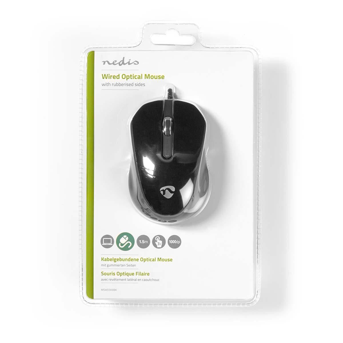 Wired Mouse | DPI: 1200 dpi | Number of buttons: 3 | Right and left handed | 1.50 m | Silent mouse