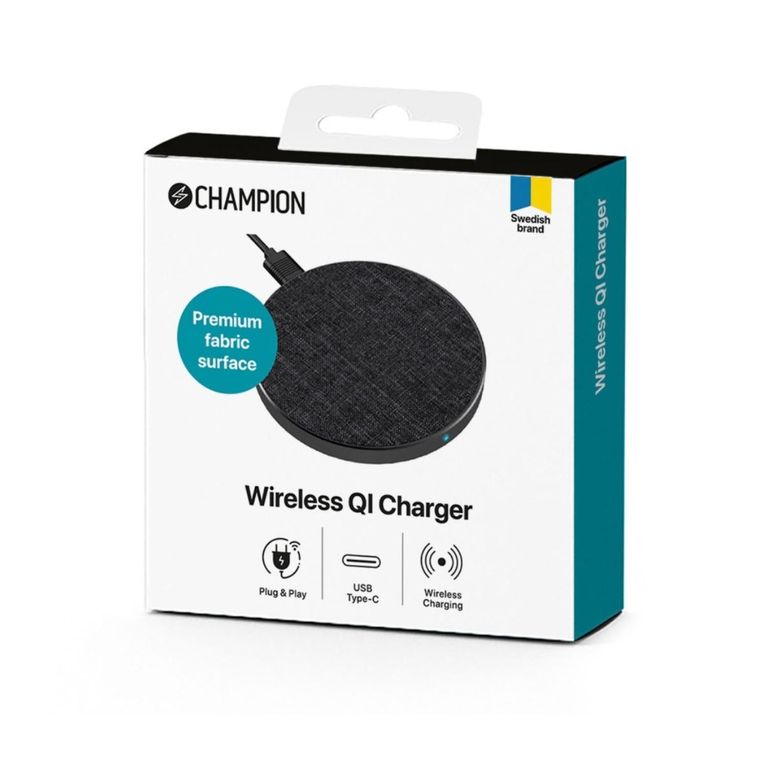 Wireless Charger 10W QI Metal/Fabric