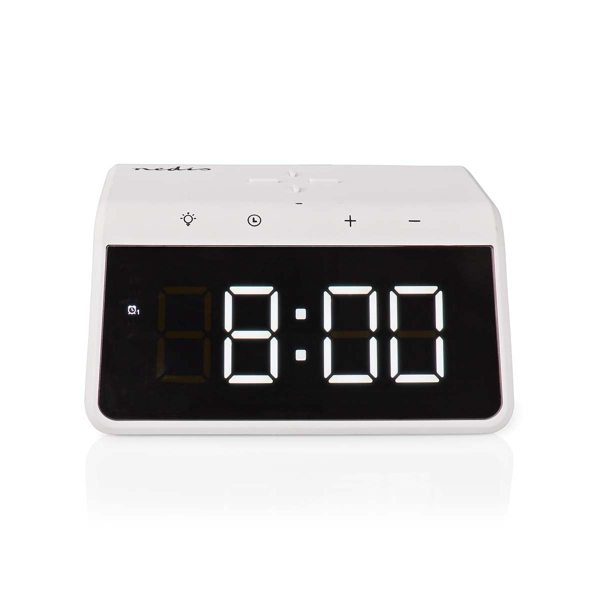 Wireless Charger for Alarm Clock | Qi certified | 5 / 7.5 / 10 / 15 W | USB A Male | Night lamp | 2 Alarm times | Snooze function