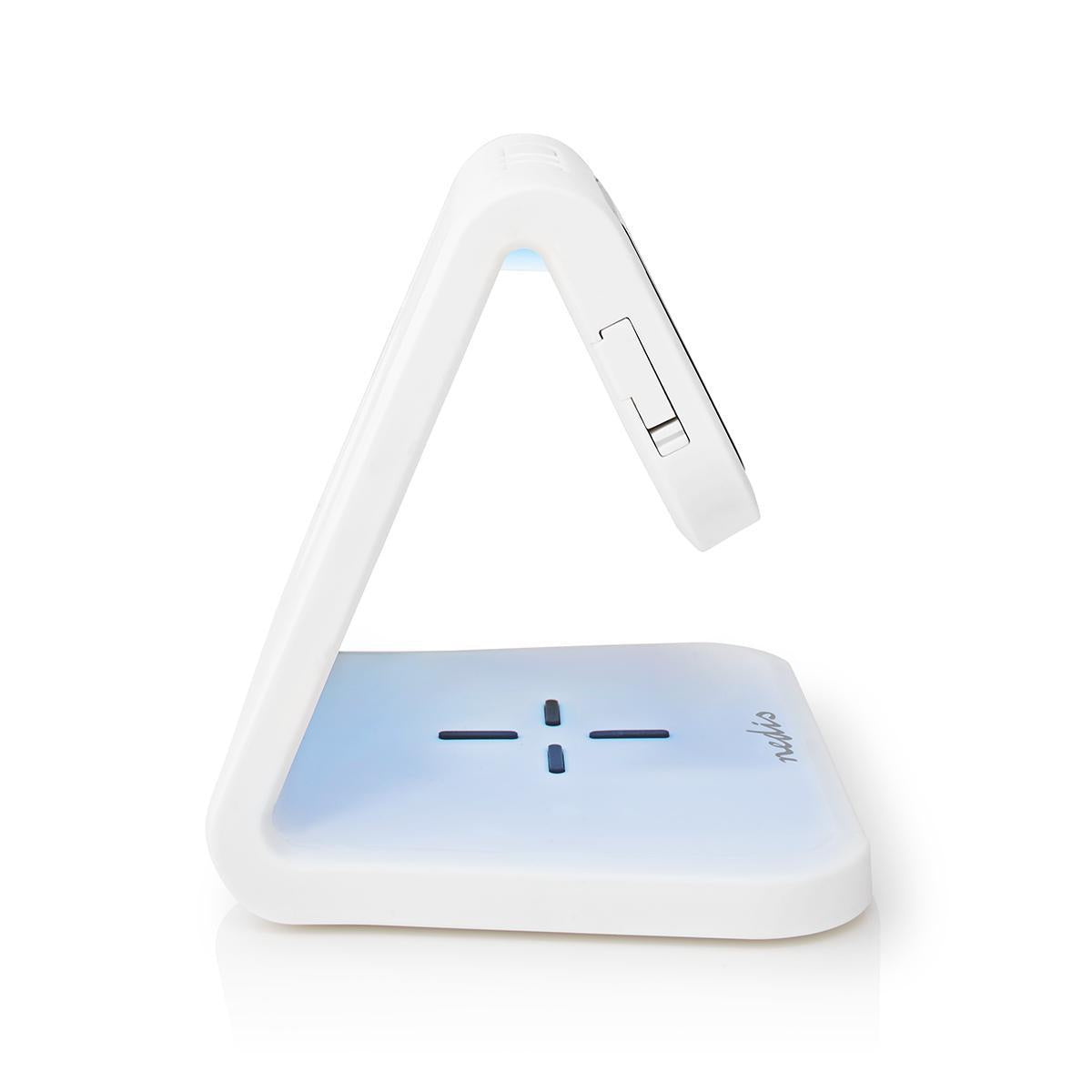 Wireless Charger for Alarm Clock | Qi certified | 5 / 7.5 / 10 W | USB-A Female | Night lamp | 2 Alarm times | Snooze function