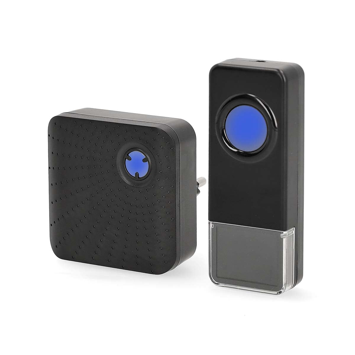 Wireless Doorbell Set | Mains Powered | 100 - 240 V AC 50/60 Hz | 1x 23A 12V | Volume: 110 dB | Signal range: 150 m | IP55 | Adjustable volume | 58 Melodies | 1 Receiver | Black